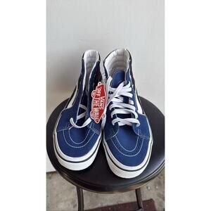 Vans Sk8-Hi Bolt True Blue Black Suede Canvas High Top Sneakers
